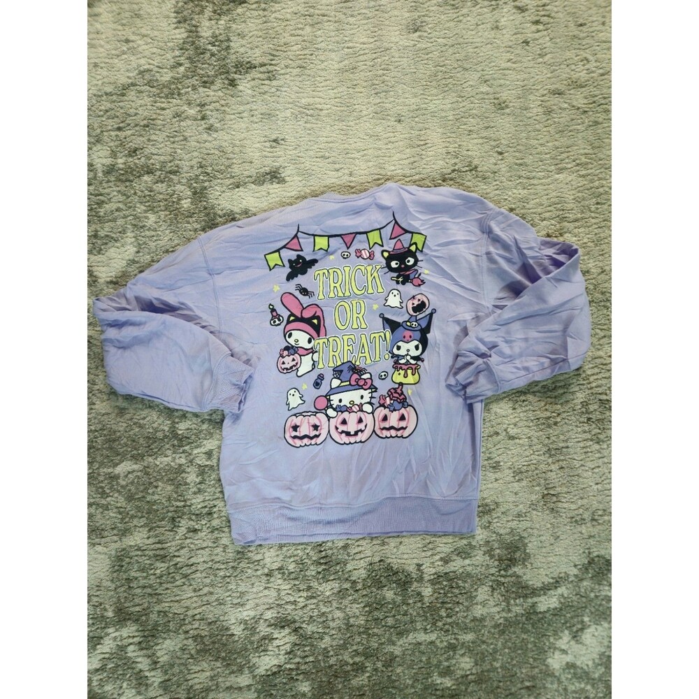 Sanrio Hello Kitty Womens Small Purple Halloween Graphic Sweatshirt